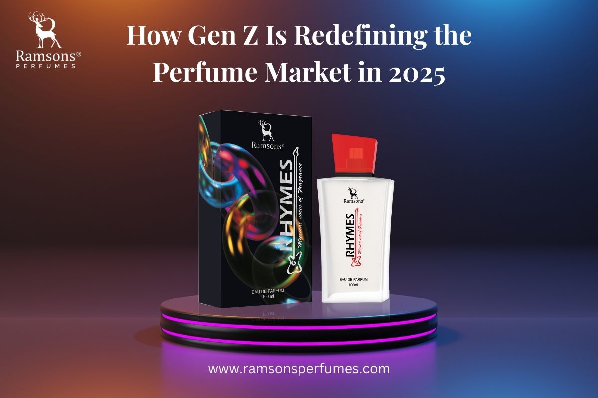 Ramsons Rhymes perfume with bold packaging showcasing Gen Z trends in the fragrance market, 2025.