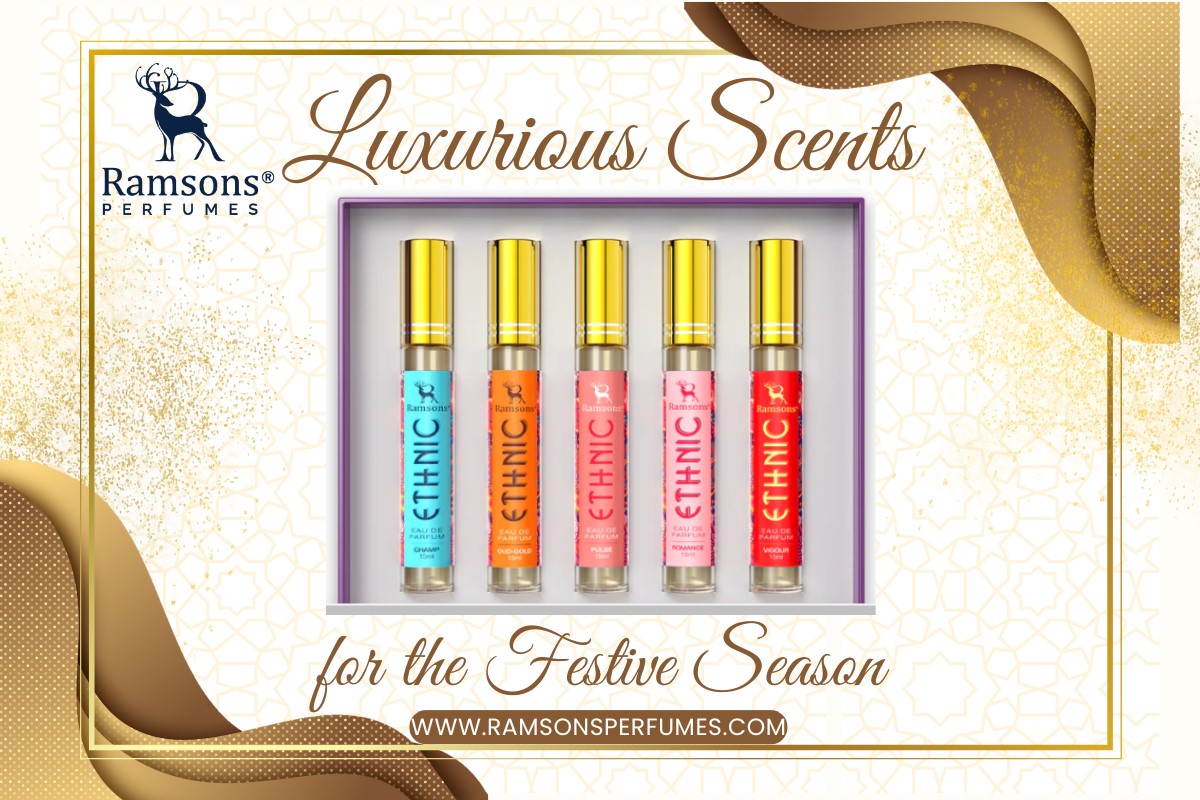 Ramsons Luxurious Scents Ethnic perfume set for the festive season. Perfect gift for timeless fragrances. Shop at ramsonsperfumes.com