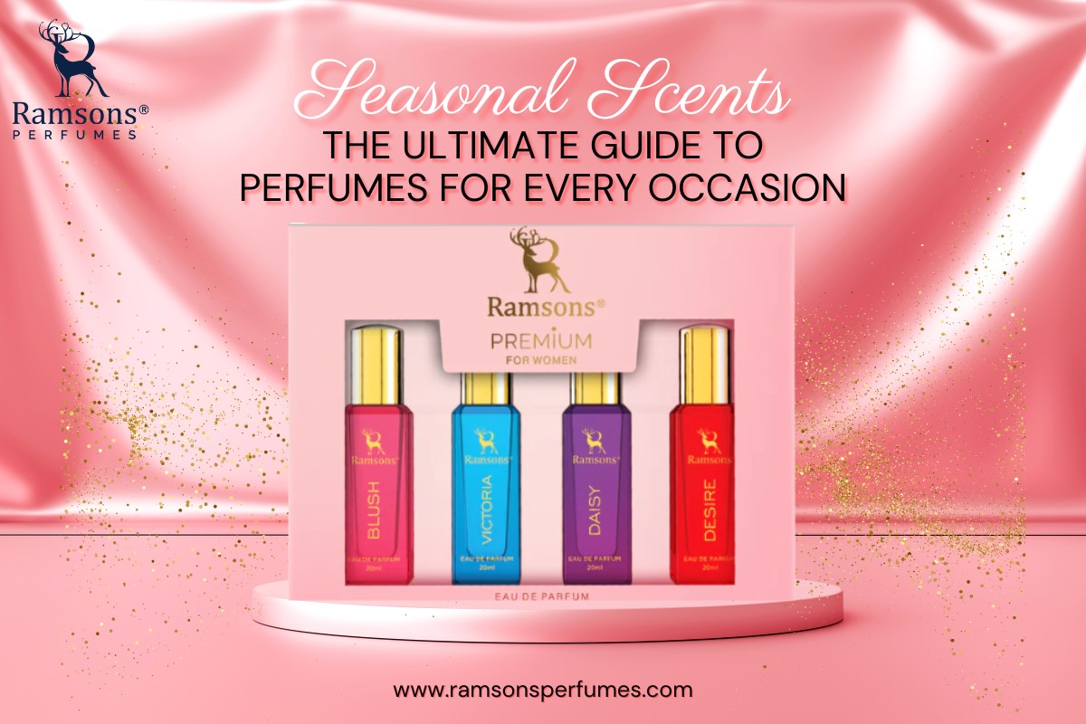 Ramsons Perfumes Seasonal Scents set with four colorful bottles, featuring a premium fragrance collection for every occasion