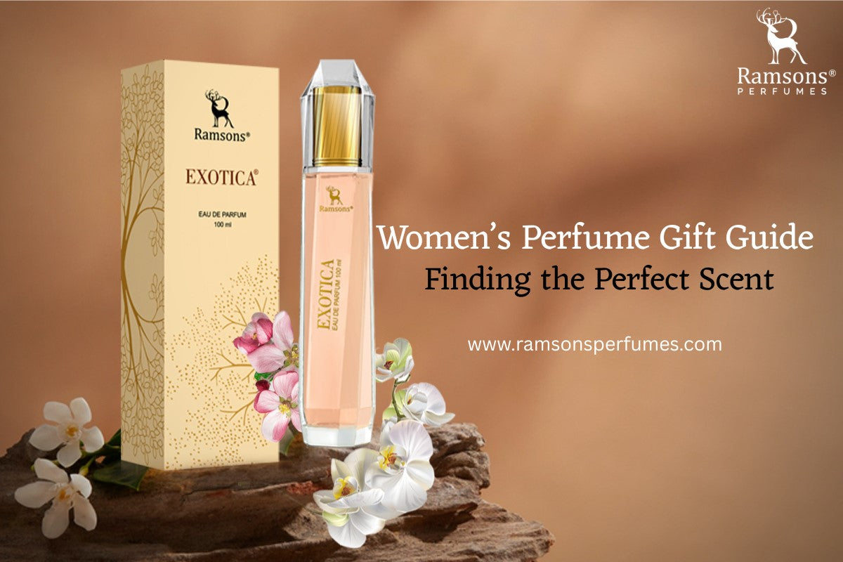 Ramsons Exotica women's perfume gift guide with floral design and elegant packaging.