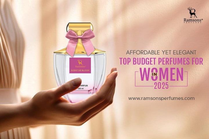 Elegant budget perfume for women by Ramsons, featuring Scent De Bloom, a 100ml bottle with a pink bow design - 2025 edition.