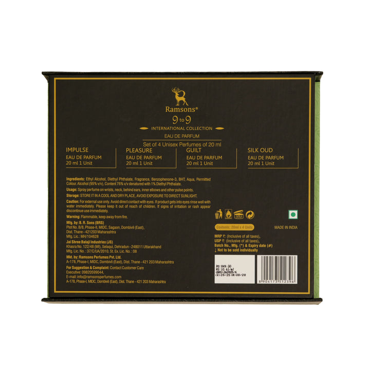 9 To 9  International Collection Set Of 4