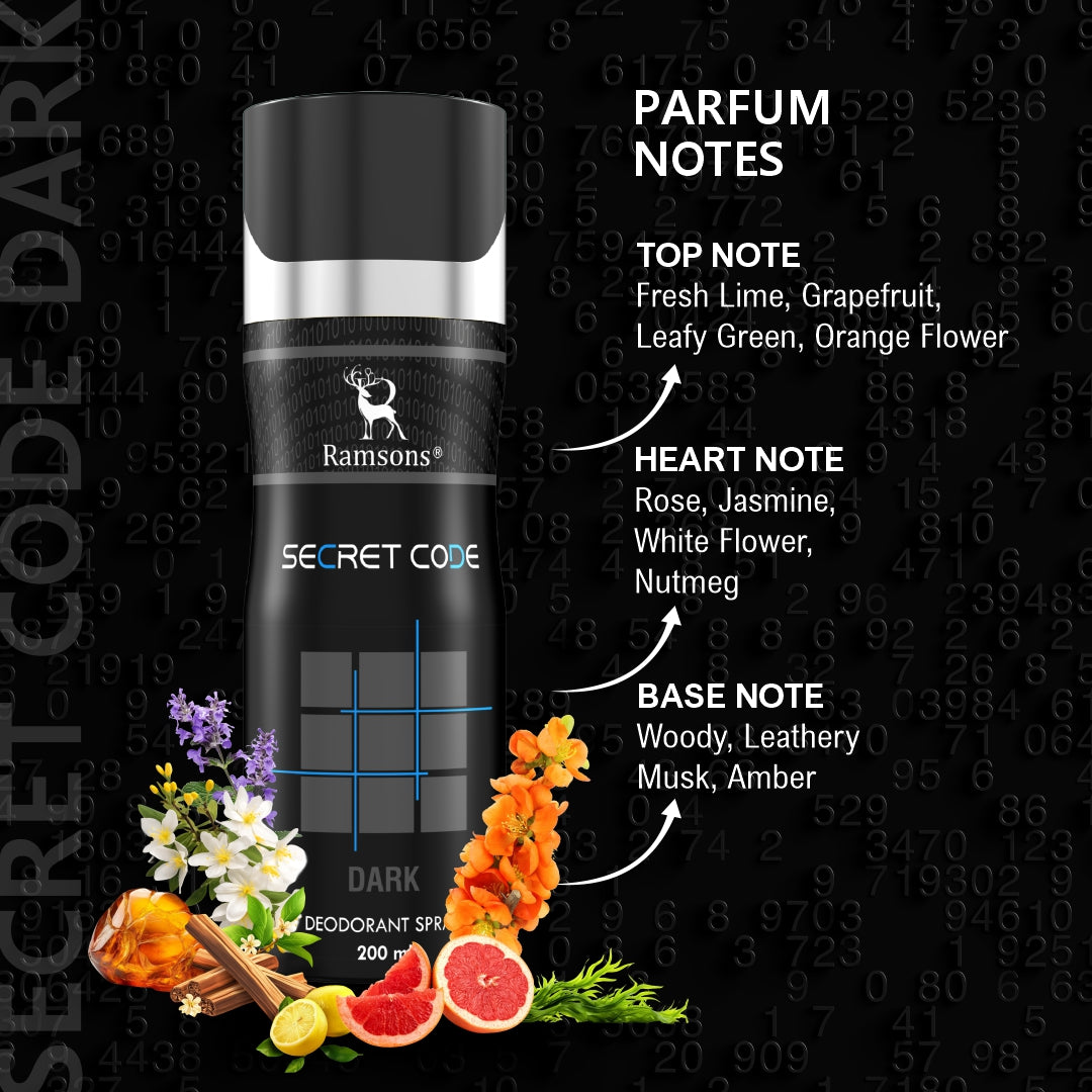 Secret Code Dark Deodorant Spray - 200ML