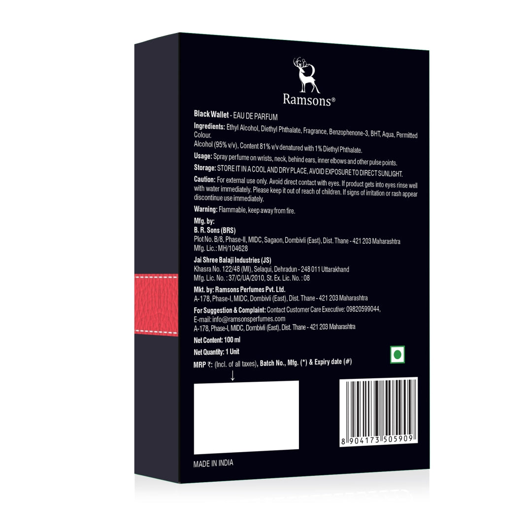 Black Wallet For Men - Eau De Parfum - 100ML