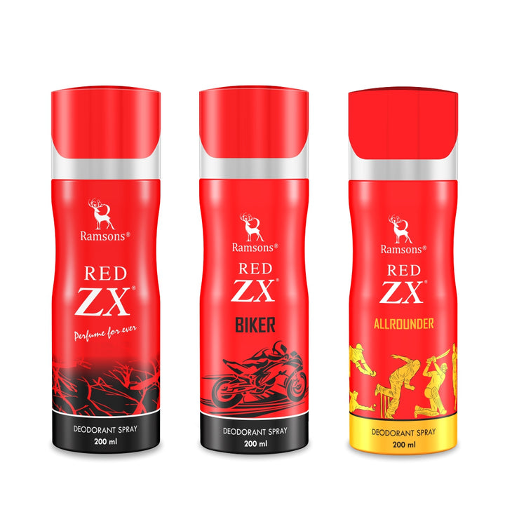 Red Zx + Red Zx Allrounder + Red Zx Biker Deodorant Combo - 3 x 200ML