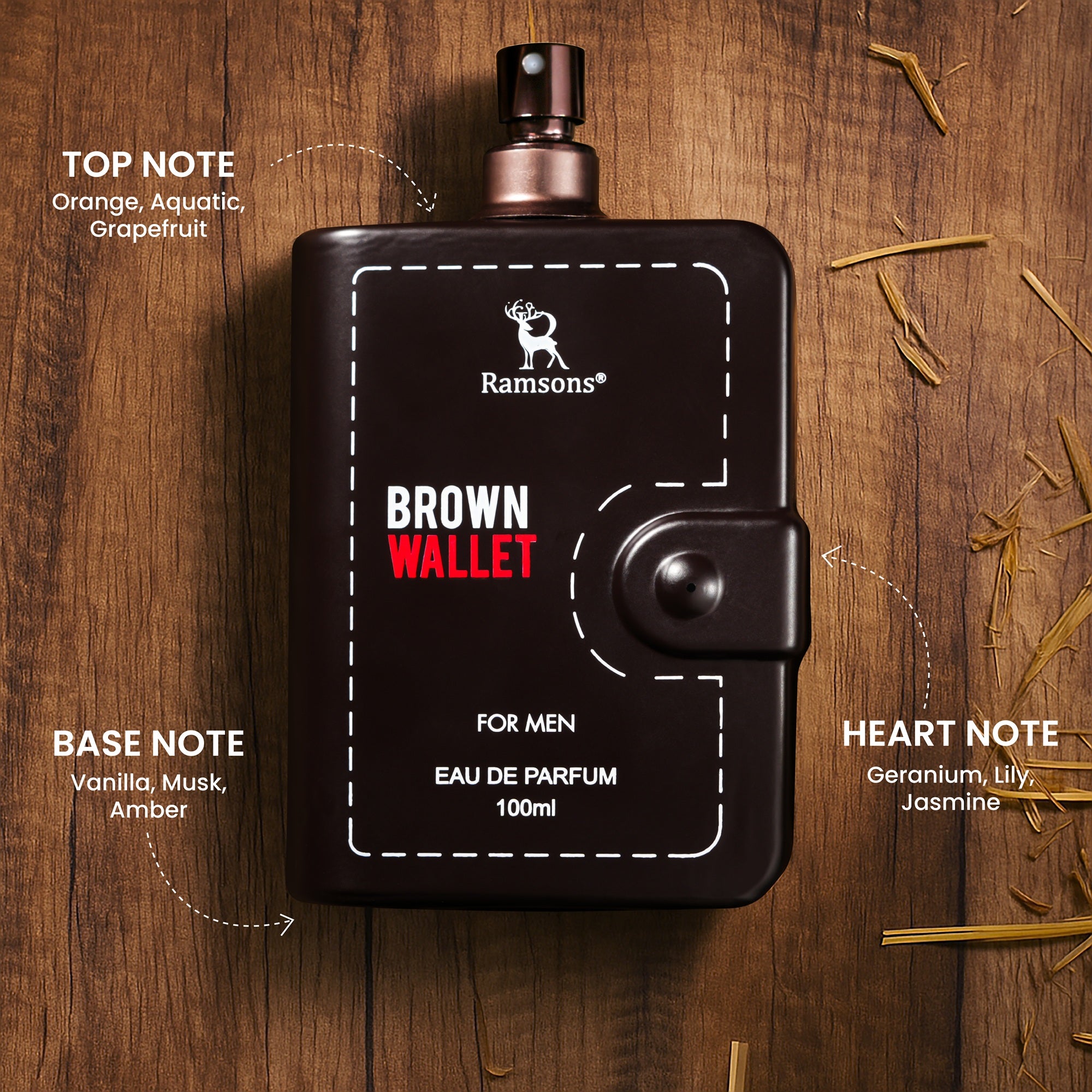 Brown Wallet For Men - Eau De Parfum - 100ML