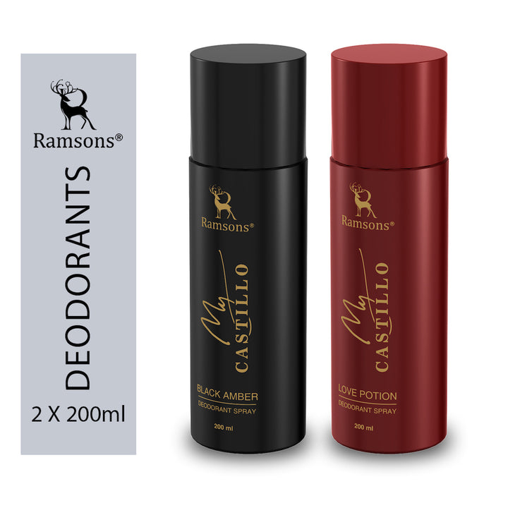 My Castillo Black Amber & Love Potion Deo Combo Pack - 2 x 200ML