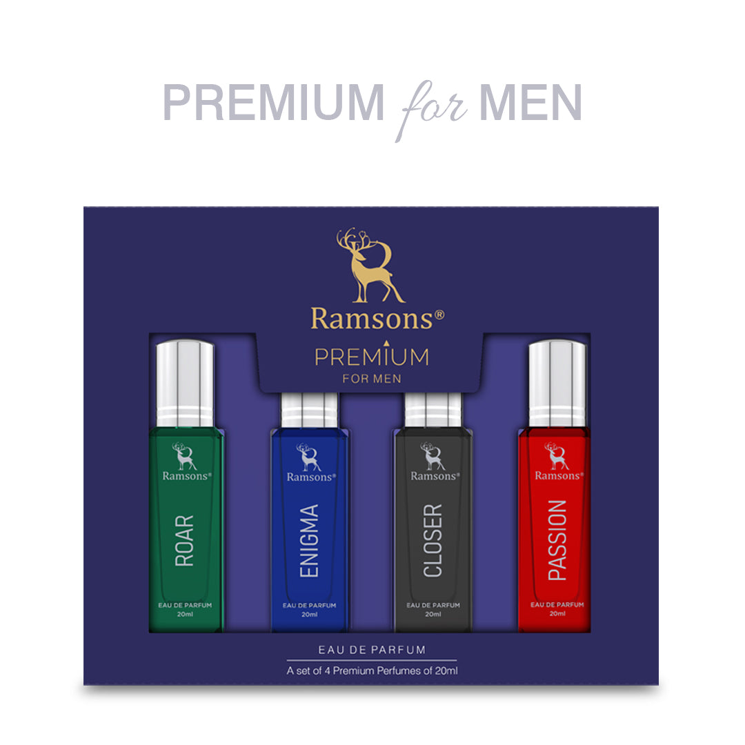 Ramsons Premium For Men - Roar, Enigma, Closer, Passion 80ML Combo Pack