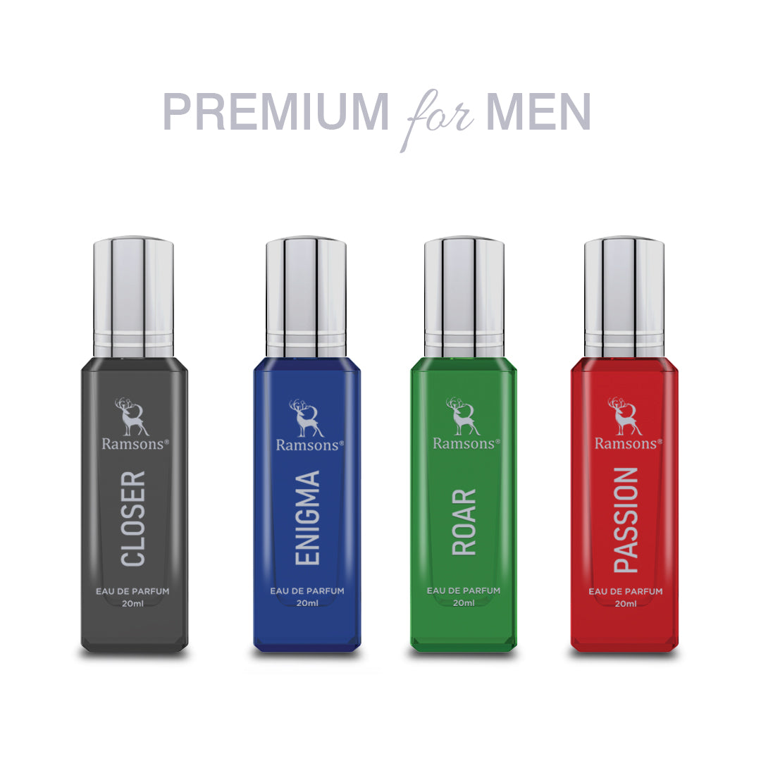 Ramsons Premium For Men - Roar, Enigma, Closer, Passion 80ML Combo Pack