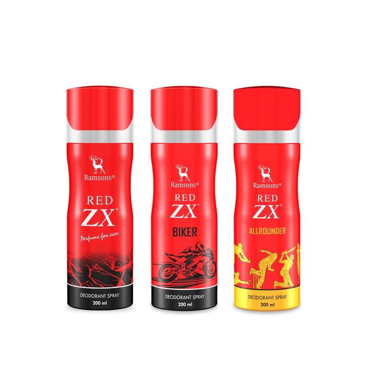 Red Zx + Red Zx Allrounder + Red Zx Biker Deodorant Combo - 3 x 200ML