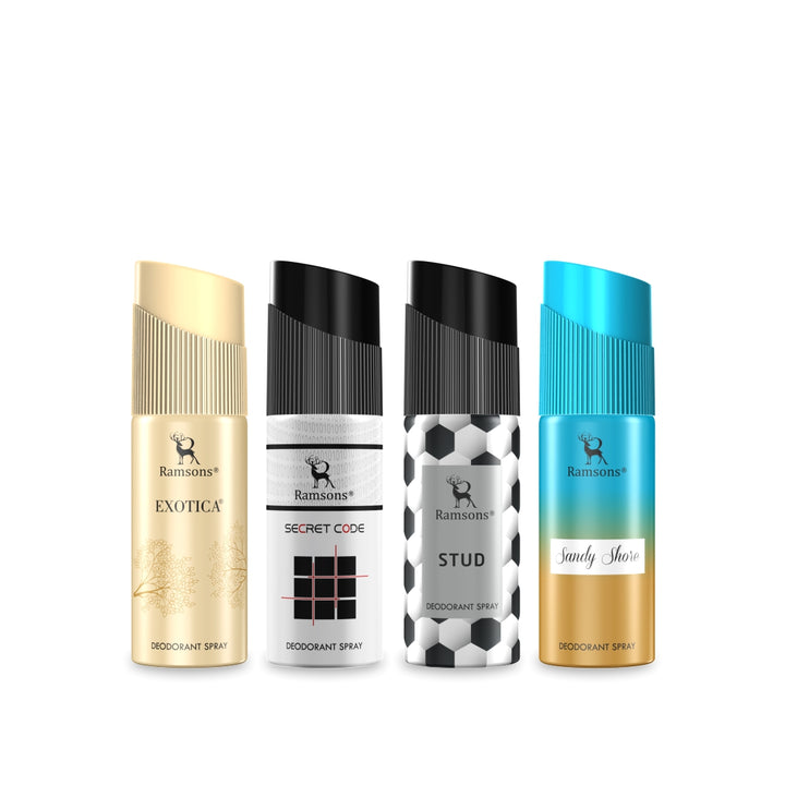 Exotica + Stud + Secret Code + Sandy Shore Deodorant Combo Pack - 4 x 40ML