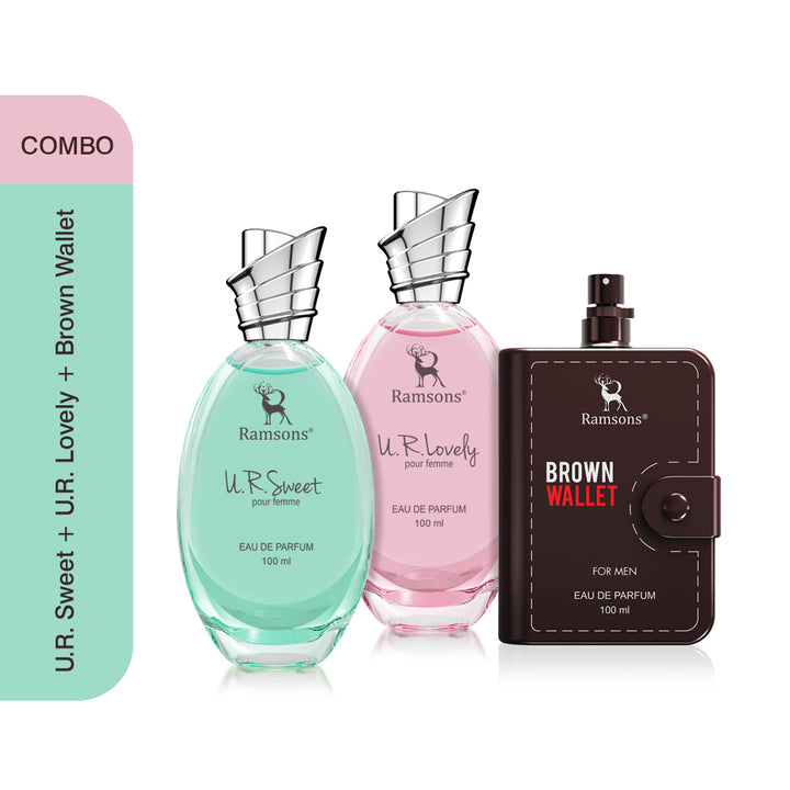 U.R.Sweet, Lovely & Brown Wallet Parfum Combo Pack - 3 x 100ML