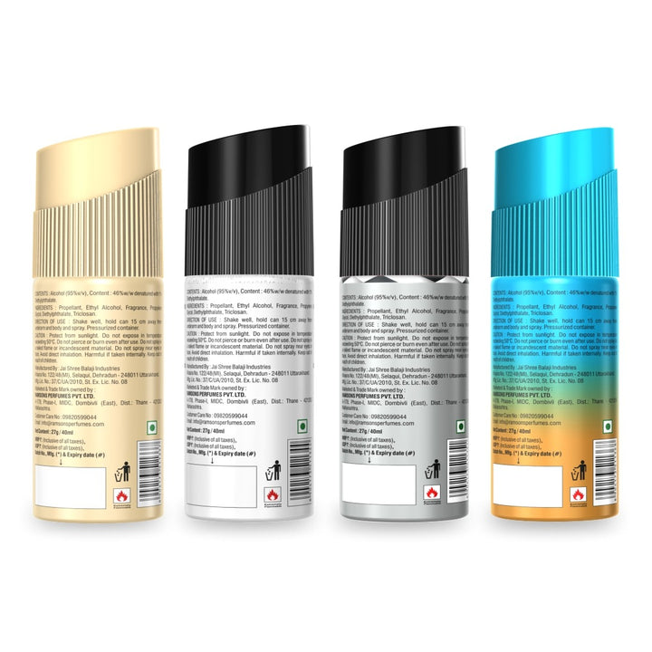 Exotica + Stud + Secret Code + Sandy Shore Deodorant Combo Pack - 4 x 40ML