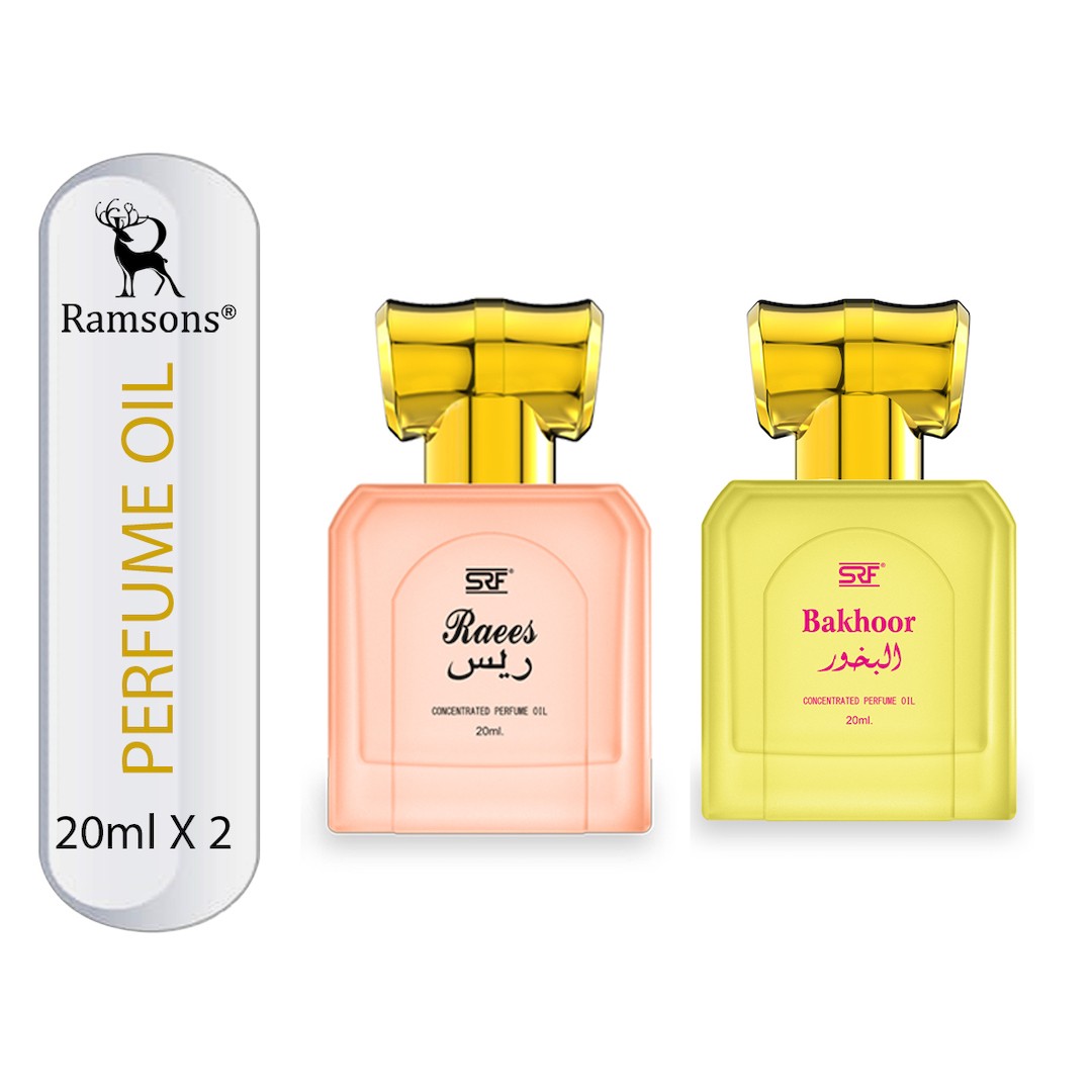 SRF Raees & Bakhoor Concentrated Perfume Oil Combo Pack - 2 x 20ML