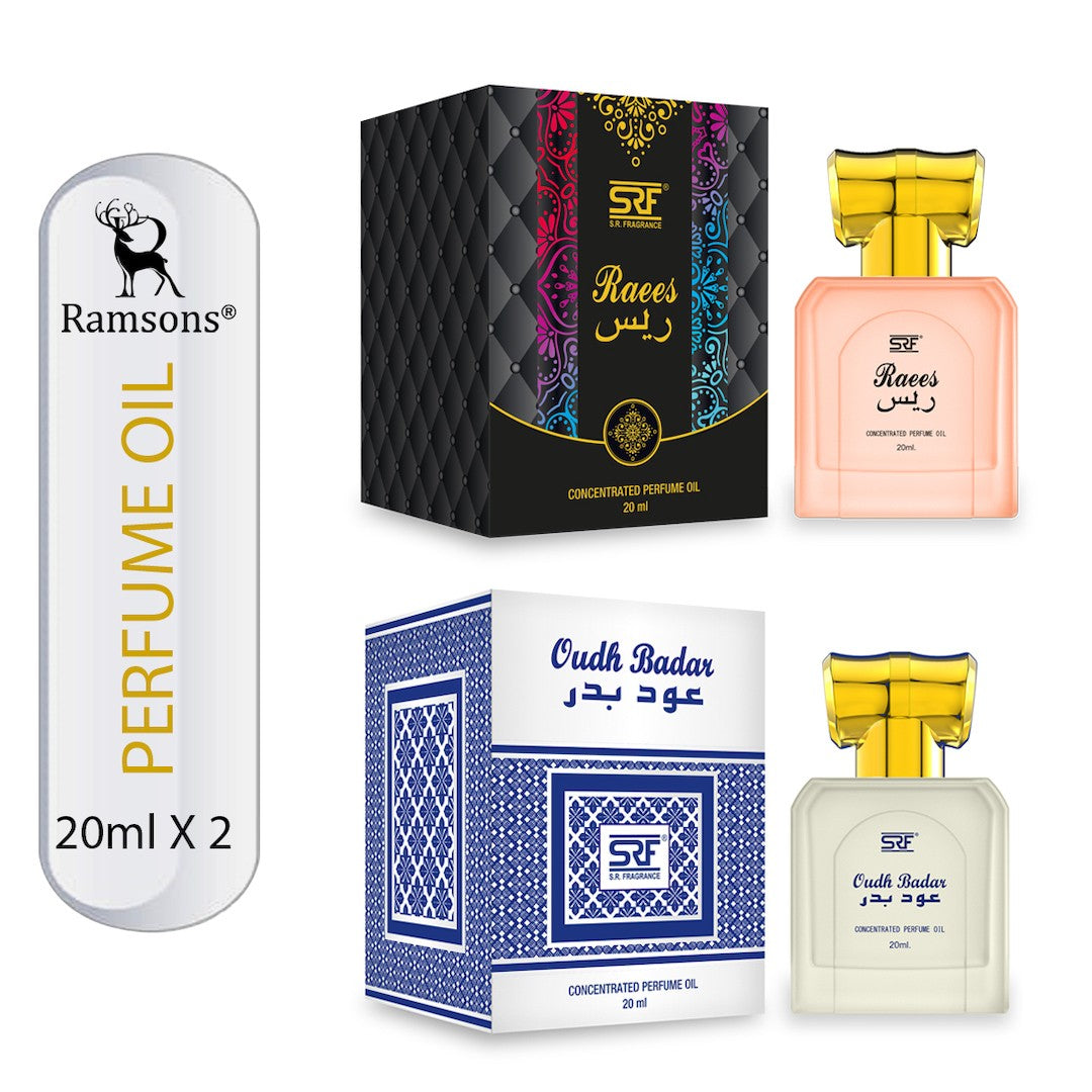 SRF Raees & Oudh Badar Concentrated Perfume Oil Combo Pack - 2 x 20ML
